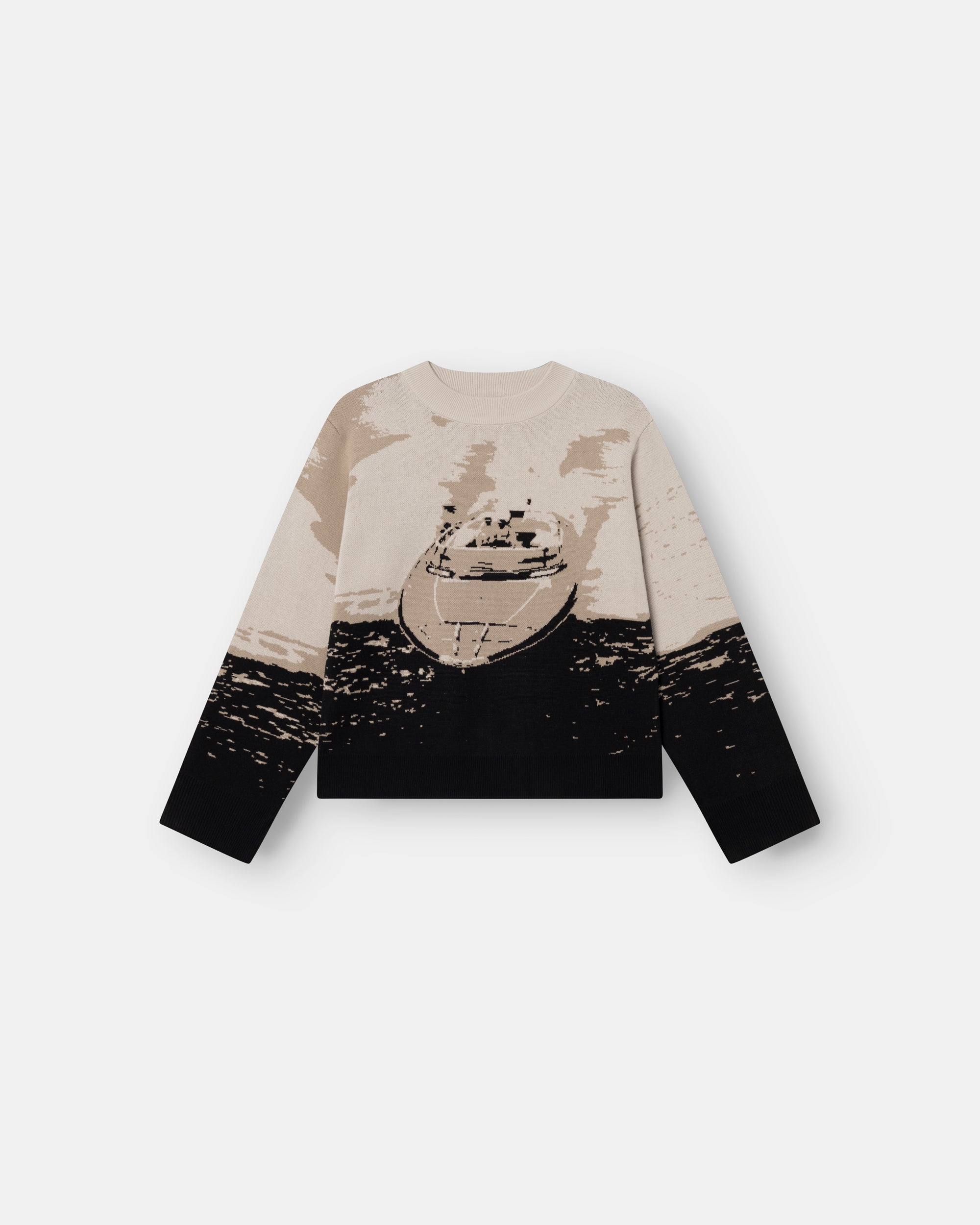 Jacquard Strick braunes Boot